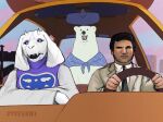 absurd_res annoyed annoyed_expression anthro band1tnsfw bear bovid caprine car clothing columbo columbo_(series) comfort_character_car deltarune digital_drawing_(artwork) digital_media_(artwork) draw_over female goat group hankerchief happy hi_res human jacket makeup male mammal meme necktie polar_bear purple_clothing serious serious_face shirokuma_cafe topwear toriel trio undertale undertale_(series) ursine vehicle white_clothing