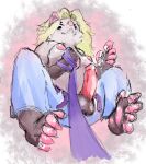 american_opossum anthro big_penis clothed clothing dimse feet first_person_view fur genitals grey_body grey_fur gynomorph hi_res intersex leash looking_at_viewer mammal marsupial partially_clothed penis simple_background solo