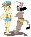 2023 alicia_pris alpha_channel angry anthro backwards_hat barefoot bisonvega black_eyebrows black_eyelashes black_hair black_nose black_tail_tip blue_clothing blue_hat blue_headwear blue_underwear blush blush_lines breasts brown_body brown_fur brown_hair brown_tail butt canid caninu cat_tail clothed clothing colored_seam_underwear covering covering_breasts covering_crotch cutout cyberconnect2 dipstick_tail duo embarrassed eyebrows feet felid felineko female fluffy fluffy_tail fur green_eyes grey_eyes grin hair hat headgear headwear leaning little_tail_bronx looking_at_another male mammal markings multicolored_clothing multicolored_underwear orange_seam_underwear pattern_clothing pattern_underwear raised_tail rear_view smile standing striped_clothing striped_underwear stripes tail tail_concerto tail_markings tan_body tan_fur tan_tail topless topless_anthro topless_female two_tone_clothing two_tone_hat two_tone_underwear underwear underwear_only waffle_ryebread white_hair yellow_clothing yellow_underwear