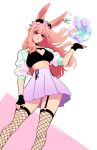 5_fingers animal_humanoid biped bottomwear breasts clothed clothing female fingers hair hi_res humanoid lagomorph lagomorph_humanoid leporid_humanoid long_hair mammal mammal_humanoid pastel_goth pink_hair powderrune rabbit_humanoid skirt solo