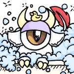 angel bathing bathtub bubble bubble_bath humanoid i11ogica1 rubber_duck_on_head solo tail tail_tuft tuft