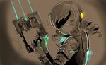  bad_id bad_pixiv_id blonde_hair charlotte_(madoka_magica) cosplay dead_space drill_hair hobbang irony mahou_shoujo_madoka_magica plasma_cutter solo tomoe_mami twin_drills twintails 