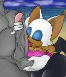 anthro bat big_the_cat duo dusks_smut_place faceless_character faceless_male fellatio female genitals hi_res human human_on_anthro humanoid interspecies licking male male/female mammal oral penile penis penis_lick public public_nudity public_sex rouge_the_bat sega sex size_difference sonic_the_hedgehog_(series) tongue