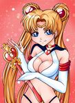  bishoujo_senshi_sailor_moon blonde_hair blue_hair cosplay nipless nude poorly_drawn sailor_moon staff tiara tsukino_usagi twintails usagi 