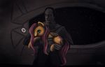  &hearts; alien armor black_eyes blue_eyes cardassian carrying cosmicunicorn crossover cutie_mark deep_space_9 equine female feral fluttershy_(mlp) friendship_is_magic fur green_eyes gul_dukat hair hasbro holding horse iram male mammal my_little_pony outer_space pegasus pink_hair pony space space_station star_trek star_trek_deep_space_9 stars wings yellow_body yellow_fur 