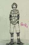  artist_request bad_id bad_pixiv_id dorohedoro facepaint hands_in_pockets male_focus original solo traditional_media 