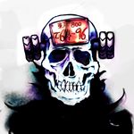  ebisu_(dorohedoro) joints mask number nyannazi sign simple_background skull solo teeth upper_body white_background 