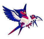  animal_focus biskyfresh commentary english_commentary fan_request full_body highres no_humans pokemon pokemon_(creature) simple_background swellow taillow white_background 