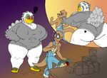  &lt;3 angry anthro avian bag big_breasts bird breasts chicken duo female food jug male mammal morbidly_obese mustelid overweight vdisco weasel 