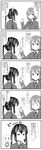  2girls 5koma absurdres bad_id bad_pixiv_id coin comic greyscale hair_ornament hairclip highres hirasawa_yui hypnosis k-on! long_hair mind_control monochrome multiple_girls nakano_azusa o_o pendulum school_uniform shimofuri_kaeru short_hair translated twintails yuri 