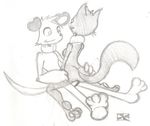  breasts butt canine cat couple cowgirl_position dog duo feline female fido_(housepets!) housepets! interspecies mammal monochrome on_top sabrina_(housepets!) sex shostyle sketch small_breasts straddling 