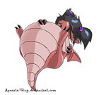  claws dragon female haley_long inflation plain_background scalie solo tail unknown_artist warm_colors white_background wings young 