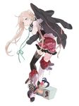  acquire ahoge akiba&#039;s_trip akiba's_trip asymmetrical_clothes asymmetrical_clothing belt blonde_hair blue_eyes boots bule_eyes corset frills headphones jacket kitada_sena leg_up long_hair looking_back ribbon shorts single_thighhigh suspenders tanu thighhighs twintails zettai_ryouiki 