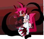 alastor_(hazbin_hotel) angel animated anthro demon demon_humanoid duo female glitch grin guncht hazbin_hotel humanoid lagomorph leporid male male/female mammal rabbit smile