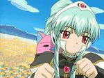  animated animated_gif aqua_hair bangs galaxy_angel lowres red_eyes screencap solo vanilla_h 