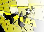  blonde_hair from_below headphones high_contrast ichi_ka jacket kagamine_len male_focus pants solo vocaloid 