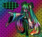  acid_trip bad_id bad_pixiv_id colorful detached_sleeves green_hair hatsune_miku highres long_hair ninomae solo thighhighs twintails very_long_hair vocaloid 