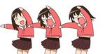  animated animated_gif artist_request azumanga_daiou bonklers dancing kagura_(azumanga_daiou) kasuga_ayumu lowres multiple_girls pleated_skirt school_uniform skirt takino_tomo waving 