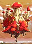  fantasy flying jinza_kazushi mushroom no_humans propeller 