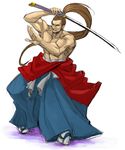  katana kibagami_genjuro long_hair male male_focus muscle ponytail samurai samurai_shodown samurai_spirits snk sword weapon 