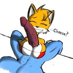  anthro big_breasts big_penis breasts canine crossgender english_text female fox huge_penis male mammal melissa_&quot;tailsko&quot;_prower-henegan norithics penis rule_63 sega sonic_(series) sonic_team tails text titfuck 