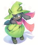 2024 3_toes absurd_res ambiguous_gender anthro biped black_body black_fur bovid caprine clothed clothing deltarune eyewear fangs feet fur glasses green_clothing green_eyewear green_glasses green_hat green_headwear green_robe hat headgear headwear hi_res high-angle_view mammal phrygian_cap pink_scarf ralsei robe scarf simple_background solo standing tamanosuke teeth toes undertale_(series) white_background white_eyes