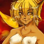  breasts dkid female nintendo nipples nude pok&#233;mon pok&#233;morph pok&eacute;mon raichu solo video_games warm_colors yellow_eyes 