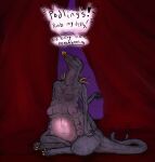 ambiguous_gender anthro beak belly_nipples breasts mid_transformation multi_arm multi_breast multi_limb overweight pregnant quills_(anatomy) sitting skeksis solo solo_focus tail tail_motion teratophilia the_dark_crystal transformation welcometaco yelling