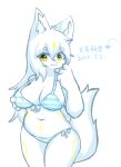 anthro big_breasts blue_and_white breasts butt canid canine canxue canxue_(character) digital_media_(artwork) featureless_breasts featureless_crotch female fingers fox fur hair heterochromia hi_res huge_breasts kemono long_hair looking_at_viewer mammal monochrome nude portrait simple_background smile solo tail text tongue