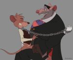 anal anthro basil_(disney) blush chain chained clothed clothing disney duo grin hi_res interspecies kuruko male male/male mammal mouse murid murine on_lap partially_clothed professor_padraic_ratigan_(disney) rat rodent sex sitting size_difference smile the_great_mouse_detective