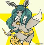  anthro anykoe blush blush_lines breasts clothed clothing colored_sketch cosplay eevee fan_character female generation_1_pokemon hair heart_eyes heart_nose heart_symbol hi_res long_hair looking_at_viewer lum_(urusei_yatsura) nintendo partially_clothed peach_(anykoe) pokemon pokemon_(species) signature simple_background sketch solo star 