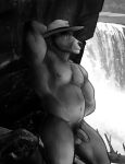  american_black_bear anthro balls bear bgn biceps black_bear casual_nudity clothing foreskin fur genitals hat headgear headwear hi_res humanoid_genitalia humanoid_hands humanoid_penis male mammal manly muscular muscular_anthro muscular_male nature nature_background navel nipples nude outdoor_nudity outside pecs penis smokey_bear solo united_states_forest_service ursine 