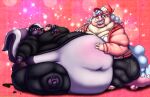 2024 absurd_res anthro belly big_belly big_breasts bottomwear breasts cake clothing cookie deep_navel dessert dragon duo eating eyewear female food glasses hair hands_on_belly hi_res huge_belly huge_breasts huge_thighs mammal mephitid morbidly_obese morbidly_obese_anthro morbidly_obese_female mythological_creature mythological_scalie mythology navel obese obese_anthro obese_female overweight overweight_anthro overweight_female pillow scalie sitting skunk stuffing thick_thighs topwear viroveteruscy weight_gain