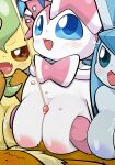  areola big_breasts blue_areola blue_nipples breast_play breasts eevee eeveelution female generation_1_pokemon generation_4_pokemon generation_6_pokemon glaceon group hi_res leafeon male male/female nintendo nipples pink_areola pink_nipples pokemon pokemon_(species) sateco sex sylveon titfuck 