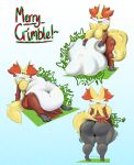 anthro canid canine chest_tuft delphox duo fatal_vore female fox fur generation_6_pokemon hi_res inner_ear_fluff larger_pred mammal naturally_censored nintendo nipple_tuft pokemon pokemon_(species) razzbian red_eyes tuft vore weight_gain yellow_body yellow_fur