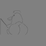 animated avian bird butt butt_expansion expansion fishing fishing_rod low_res male pearable penguin russian_hat solo