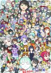  428:_fuusa_sareta_shibuya_de 6+girls absurdres adventure_time annotation_request aruruu ass backwards_hat banana beret black_bow black_eyes black_hair black_rock_shooter black_sailor_collar blonde_hair blood blue_eyes blue_gloves blue_hair bow brown_eyes brown_hair camilla_(fire_emblem) cammy_white canaan_(character) canaan_(series) celty_sturluson character_request closed_eyes copyright_request cowboy_hat danganronpa_(series) dead_master dog dragon_quest dragon_quest_iv durarara!! elesa_(pokemon) elizabeth_(bioshock_infinite) elizabeth_(persona) eye_mask eyemask fine_(symphogear) fire_emblem fire_emblem_fates flame_princess food forehead_jewel fruit fukawa_toko gekkan_shoujo_nozaki-kun genocider_shou glasses gloves green_eyes green_hair grey_hair gun hair_over_one_eye hair_tubes hairband handgun happy_birthday hat hatsuse_izuna helmet highres holding holding_food holding_gun holding_weapon inaba_himeko jojo_no_kimyou_na_bouken kanbaru_suruga kokoro_connect kujo_jolyne light_blue_hair lupin_iii manya_(dq4) marley_(pokemon) mine_fujiko monogatari_(series) motorcycle_helmet multicolored_hair multiple_girls murasaki_wakako no_game_no_life one_eye_closed open_mouth pasties persona pokemon pokemon_bw2 pokemon_dppt pokemon_platinum princess_unikitty pug purple_bow purple_eyes purple_hair rainy_devil red_beret red_eyes rozen_maiden sailor_collar samidare_satsuki sawashiro_miyuki sayonara_zetsubou_sensei school_uniform sekiutsu_maria_tarou senjougahara_hitagi senki_zesshou_symphogear seo_yuzuki shinku smile stone_ocean street_fighter takanashi_yomi tegami_bachi the_lego_group the_lego_movie tongue tongue_out twilight_sparkle utawarerumono voice_actor_connection wakako-zake weapon white_bow white_hair wyldstyle yellow_eyes yellow_hairband yoshino_chidori 