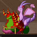  absurd_res anal balls big_balls big_penis dulcis_(sticky_fingers) duo fan_character feral flygon flygon_(artist) generation_3_pokemon generation_5_pokemon genitals green_body hi_res huge_balls huge_penis hyper hyper_balls hyper_genitalia hyper_penis male male/male nintendo overweight penis plus_(sticky_fingers) pokemon pokemon_(species) purple_body scolipede 