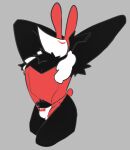armpit armpit_hair avian bird body_hair bulge bunny_costume chest_tuft clothing costume deltarune eyes_closed fake_ears fake_rabbit_ears hands_behind_head humanoid male mask muscular muscular_male musular_anthro poundfulpanda pubes raised_arms solo speedo swatchling swimwear tuft undertale_(series)