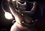 absurd_res anthro areola band1tnsfw belly big_areola big_breasts breasts digital_drawing_(artwork) digital_media_(artwork) domestic_cat felid feline felis female female_anthro fire fire_dancer fire_dancing fire_performance green_eyes hairless hairless_cat hi_res jewelry makeup mammal montgomery_glands nipple_tassels nude nude_anthro overweight overweight_anthro overweight_female performance_art portrait purple_body purple_skin solo sphynx_(cat)