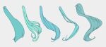  agonasubi annotated aqua_hair commentary detached_hair hair_focus hatsune_miku hatsune_miku_(append) hatsune_miku_(nt) hatsune_miku_(vocaloid3) hatsune_miku_(vocaloid4) highres long_hair piapro ponytail simple_background v4x very_long_hair vocaloid vocaloid_append white_background 