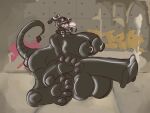 4:3 animal_genitalia animal_penis anus balls big_balls big_breasts big_feet big_penis black_body bodily_fluids breasts collar concrete_floor concrete_wall drooling equine_genitalia equine_penis feet flared_penis genitals goo_creature graffiti graffiti_on_wall gynomorph handle handlebar_horns hi_res huge_balls huge_breasts huge_penis hyper hyper_balls hyper_breasts hyper_genitalia hyper_penis intersex latex latex_body latex_creature living_latex long_tail long_tongue lucy_(magnusmalleus) magnusmalleus open_mouth paw_socks penis puffy_anus saliva solo steam_from_mouth tail tongue tongue_out wall_(structure) wide_hips zipper zipper_mouth