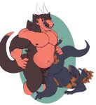 andromorph anthro balls belly big_clitoris black_body black_scales chibsarts chiderg claws clitoris digital_media_(artwork) dragon duo genitals gila_monster grey_body grey_scales helodermatid hi_res horn intersex intersex/male lizard lying male moobs multicolored_body musclegut muscular mythological_creature mythological_scalie mythology navel nipples on_side orange_body orange_scales pecs penetration penis reptile scales scalie size_difference tail teeth tongue tongue_out trans_(lore) two_tone_body vaginal vaginal_penetration