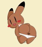 2024 animal_yokocho anthro bent_over big_butt black_ear_tips black_tipped_ears blush blush_stickers brown_body brown_butt brown_ears brown_fur brown_pussy brown_skin brown_tail butt censor_bar censored censored_genitalia censored_pussy chibi clothed clothing collared_dress digital_drawing_(artwork) digital_media_(artwork) dipstick_ears dress ear_markings female female_anthro fur genitals glistening glistening_eyes hi_res humanoid_genitalia humanoid_pussy innie_pussy iyo lagomorph leporid looking_at_viewer looking_back looking_back_at_viewer mammal multicolored_ears open_mouth open_smile panties panties_down partially_clothed plump_labia presenting presenting_hindquarters pussy rabbit red_blush round_tail shaded short_tail simple_background simple_eyes simple_face simple_shading smile solo tail tan_background thick_thighs two_tone_ears underwear underwear_down vertical_bar_eyes white_clothing white_dress white_panties white_underwear xelius