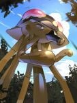  blue_sky cloud day grey_eyes highres looking_ahead matwvv no_humans outdoors pokemon pokemon_(creature) sky solo tentacles toedscruel tree 