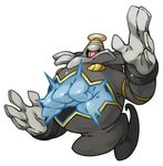 dusknoir floating frown full_body gen_4_pokemon looking_at_viewer no_humans pearl7 pokemon pokemon_(creature) red_eyes simple_background solo white_background 