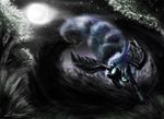  alicorn amazing armor cool_colors equine female feral friendship_is_magic full_moon glowing glowing_eyes hasbro hi_res horn huussii looking_at_viewer mammal moon my_little_pony night nightmare_moon_(mlp) sky solo stars tree winged_unicorn wings wood 