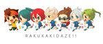  bad_id bad_pixiv_id brown_hair chibi endou_mamoru fubuki_shirou goggles gouenji_shuuya green_hair hair_over_one_eye headband inazuma_eleven inazuma_eleven_(series) inazuma_japan kazemaru_ichirouta kidou_yuuto kiyama_hiroto lineup midorikawa_ryuuji multiple_boys red_hair running soccer_uniform sportswear welchino white_hair 