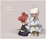  artist_request blue_eyes final_fantasy final_fantasy_xiv green_eyes heterochromia highres lalafell multiple_girls pointy_ears purple_eyes red_hair wallpaper white_hair 