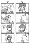  4koma chibi child comic greyscale kaito monochrome multiple_4koma multiple_boys o_o scarf shimota silent_comic smile translated vocaloid younger 